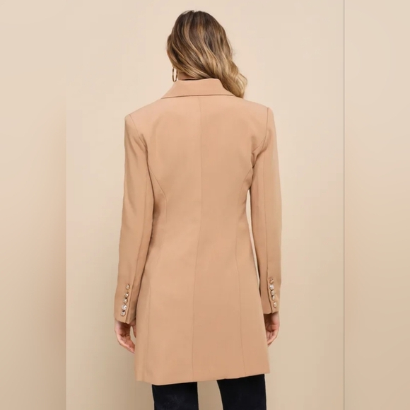 LULUs Elegant Tan Double-Breasted Women's Coat. Sz. M NWT - Picture 4 of 8